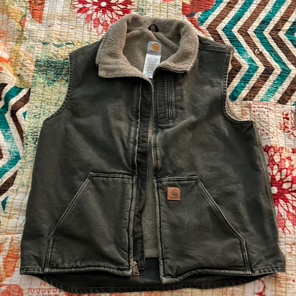Carhartt, washed duck, Sherpa lined vest